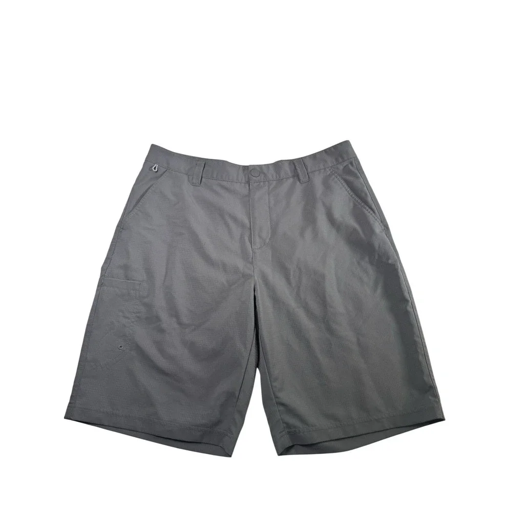 Columbia PFG Mens Gray Ripstop Fishing Shorts Performance Outdoor Size 34 35